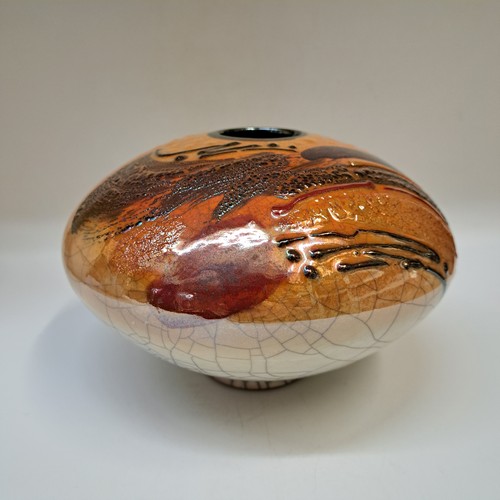Click to view detail for #251257 Vase Raku, Three-Times Fired $42